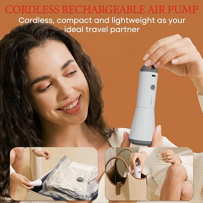Vacbird Vacuum Seal Bags for Clothing, 16 Pack Vacuum Storage Bags with Rechargeable Cordless Air Pump(4J+4L+4M+4S), Space Saver Bags for Clothes Blanket Duvets Pillows Comforters Travel