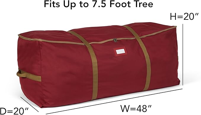 Covermates Keepsakes Christmas Tree Cinch Bag – Durable Polyester Tree Storage with Reinforced Handles & Built-In Cinch Straps – Trees, Lights & Holiday Décor, Red