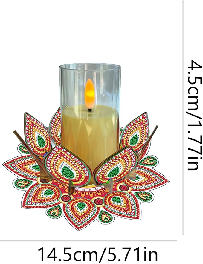 5D DIY Diamond Art Painting PVC Flower Candle Holders Tealight/Tea Light/Votive Candle Holder, for Table Centerpiece Home Décor Party Wedding Dinning-Flower-10