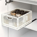 Pull Out Cabinet Organizer, No Drill Adhesive Sliding Drawers for Kitchen, Metal Mesh Wire Storage Shelf for Pantry & Under Sink, White (9.6" W x 11.8" D x 6.1" H)