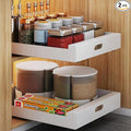 bealy 21'' Deep Cabinet Organizer Adhesive, 10'' Wide Pull Out Cabinet Organizer for Face Frame or Frameless Cabinets, Roll Out Shelves for Kitchen Cabinets, Pantry Shelves, Bathroom, 2 Pack
