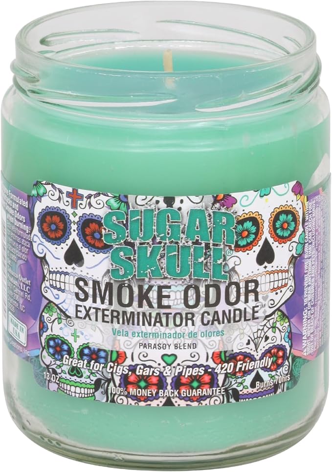 Smoke Odor Exterminator 13oz Jar Candle, Sugar Skull