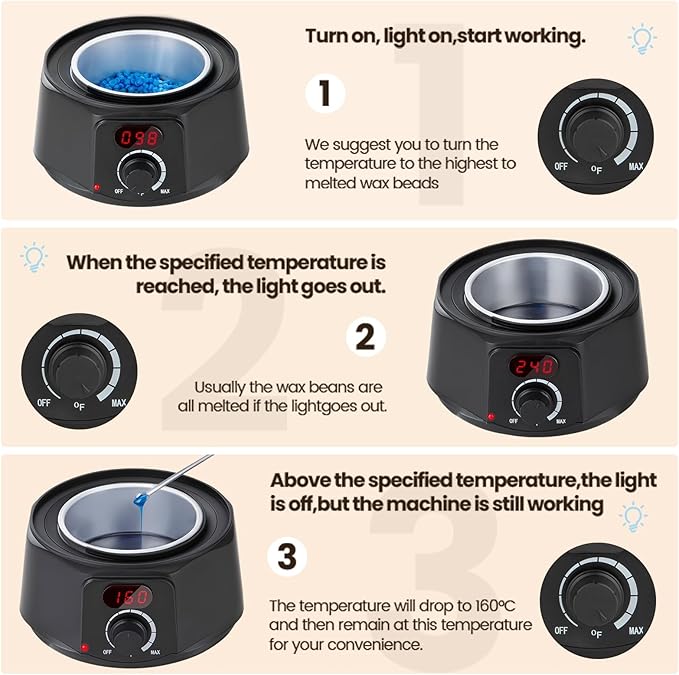 Haccah Professional Wax Warmer for Candle Making, Digital 16oz Wax Melting Pot with See Through lid, Candle Warmer for Adults, Beginners, Including Stove, Spoon, Gloves, Heat-Resistant pad