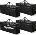 Windyun 4 Pack 142 Gallon Extra Large Moving Bags XXL Heavy Duty Storage Bag with Strong Zipper Handle Jumbo Big Tote Box Foldable for College Dorm Travel Clothes Duffle Blanket Pillow(Black)