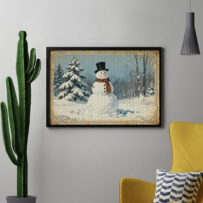 AIVKIEJK Diamond Painting Kits for Adults - Christmas Snowman Painting DIY 5D Full Drill Diamond Dots Paintings with Diamonds Gem Art and Crafts Home Decor 8"x12"