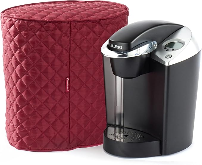 Covermates Keepsakes Coffee Maker Cover – Quilted Appliance Protector for Espresso Makers – Dust & Stain Resistant, Washable Slip‑On Design for Countertop Storage, Red