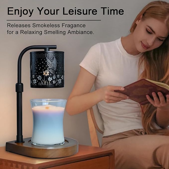 Eandisom Candle Warmer Lamp Timer - Hummingbird Candle Lamp Warmer, Birthday Gifts for Women, Mothers Day Gifts for Mom, House Warming Gifts New Home, Candle Warmer for Jar Candles with 2 Bulb