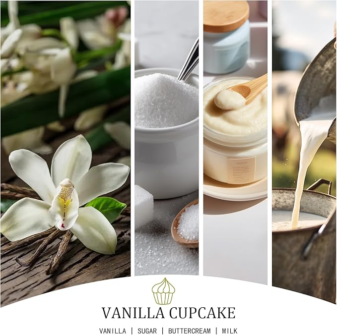 Large Candle Vanilla Cupcake Scented, 4 Wick Natural Soy Candles for Home Scented, 30oz Big Candle Long Lasting, Home Aromatherapy Candles Housewarming Gift for Women Men
