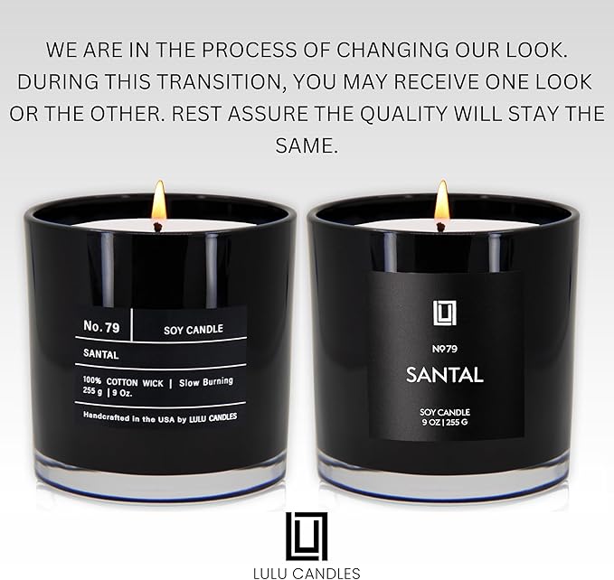 Lulu Candles | Santal | Luxury Scented Soy Jar Candle | Hand Poured in The USA | Highly Scented & Long Lasting (9 Oz.)
