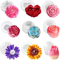 9 PCS Flower Candle Resin Molds,3D Heart Rose Tulip Daisy Peony Silicone Molds for Candle Soap Chocolate Making Valentine Mother Day Silicone Mold Rosas Silicona para Velas