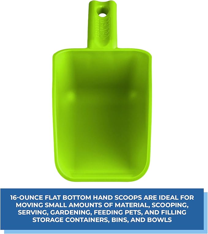 Vikan Remco 630077 Color-Coded Plastic Hand Scoop - BPA-Free Food-Safe Kitchen Utensils, Restaurant and Food Service Supplies, 16 oz, Lime