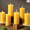 8 Pack Natural Beeswax Pillar Candles,100% Pure Beeswax Candles-280 Hours Long Burning,Unscented Bees Wax Candle for Home,Prayer,Emergency,Dripless Smokeless Organic Bees Wax Candle