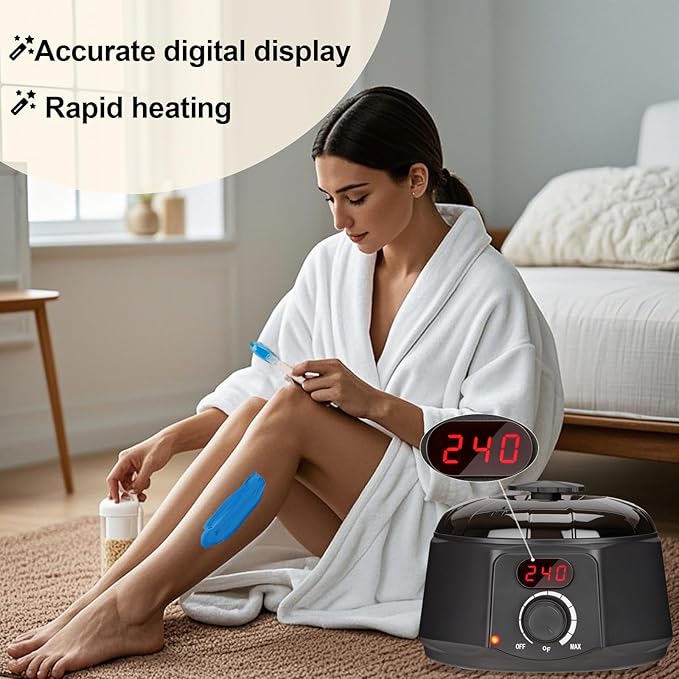 Haccah Professional Wax Warmer for Candle Making, Digital 16oz Wax Melting Pot with See Through lid, Candle Warmer for Adults, Beginners, Including Stove, Spoon, Gloves, Heat-Resistant pad