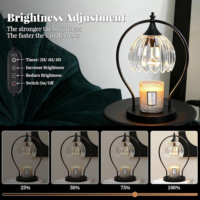 GOODBUY Candle Warmer Lamp with Timer Dimmer - Candle Warmer for Jar Candles - Plug in Wax Melt Warmer Unique Birthday Gifts for Women Mom House Warming Gifts New Home Room Decor