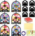 Qyeahkj 36 Set Easter Jesus Cross Suncatchers Crafts for Kids DIY Christian Religion Cross Window Tissue Paper Craft Kit Hanging Decor for School Home Activity Art Project Birthday Party Favor