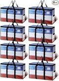 TAILI Extra Large Moving Bags, 8 Pack Clear Heavy Duty Totes For Storage with Visible Window, Wrap Around Handles, Storage Bags for Space Saving, Alternative to Moving Boxes