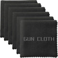 6 Pack Microfiber Gun Cleaning Cloth, 12"x12" Lint Free Gun Cleaning Rags, Reusable Microsuede Cleaning/Polishing Wipes Towels for Firearms, Knives and Scopes (Black)