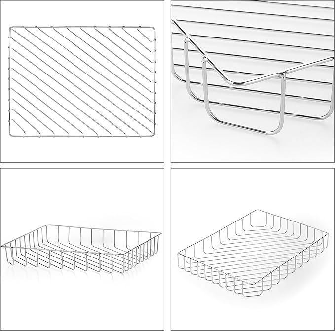 BTSKY Multipurpose A4 File Tray Wire Desk Tray Organizer Elegant Letter Size Desk Documents Tray Magazine Files Storage Basket Organizer Bin for Office Cosmetics Bathroom (Silver)