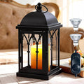 Candle Warmer Lamp with Timer,Dimmable Electric Large Candle Warmer Lantern for Jar Candles,Vintage Enclosed Candle Lamp Warmer for Children Pet Family-Black