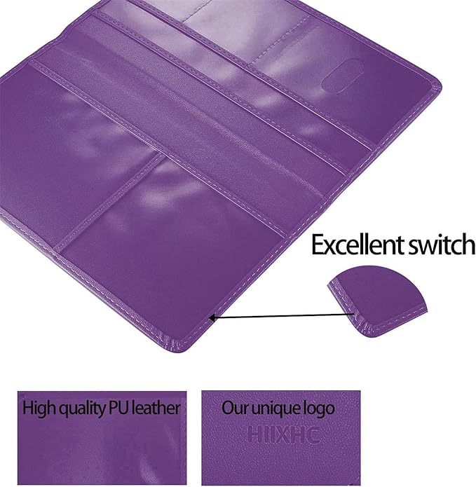 Car Registration and Insurance Card Holder - Leather Vehicle Glove Box Automobile Documents Paperwork Wallet Case Organizer for ID, Driver's License, Key Contact Information Cards - Men&Women