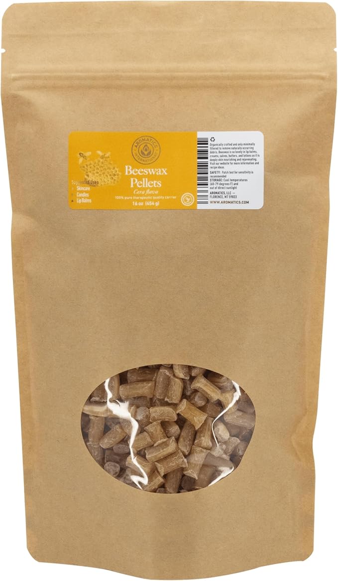 Aromatics International Beeswax Pellets 16oz – Natural Organic Beeswax for DIY Skincare, Lip Balms, Candles, Salves, and Body Care Products