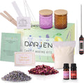 DARJEN Candle Making Kits for Adults- Soy Candle Making Supplies with 2 Candle Jars(Purple, Amber), Wax, Scents, Card & More, DIY Starter Candle Making Kit, Full Set DIY Arts & Crafts Gift