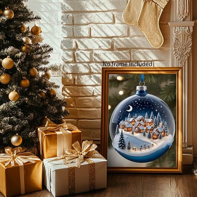 QZOTRXI Christmas Diamond Painting Kits for Adults DIY, 5D Christmas Glass Ball Diamond Art for Beginners,Round Full Drill Paintings with Diamonds Gem Art for Home Wall Decor 12x16 Inch