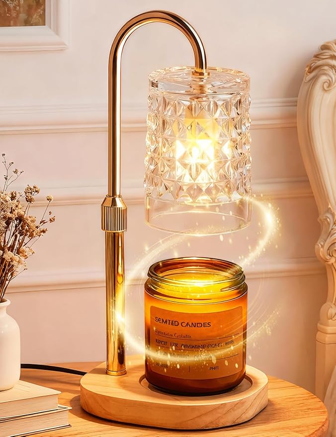 Candle Warmer Lamp with Timer Dimmable Candle Warmer Birthday Gifts for Women Mom Sister, House Warming Gifts New Home Room Decor, Height Adjustable Wax Melts Warmer for Jar Candles