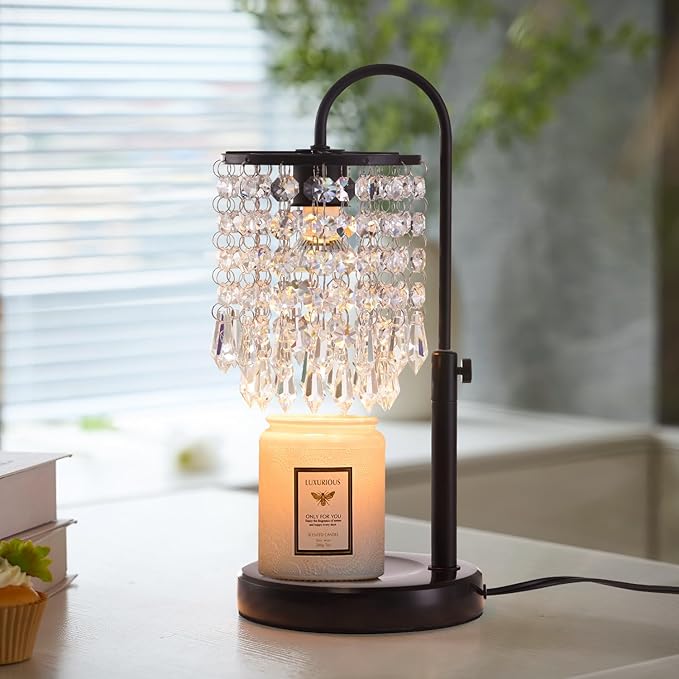 Candle Warmer Lamp with Timer Dimmer and 3 Bulbs, Lamp Candle Warmer with Marble Base,Wax Melt Warmer for Jar Candles, Birthday Gifts for Women Mom, House Warming Gifts New Home Decor
