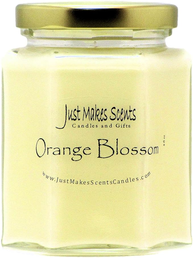 Orange Blossom Scented Blended Soy Candle | Strong Spring Floral Fragrance | Hand Poured in The USA by Just Makes Scents (8 oz)
