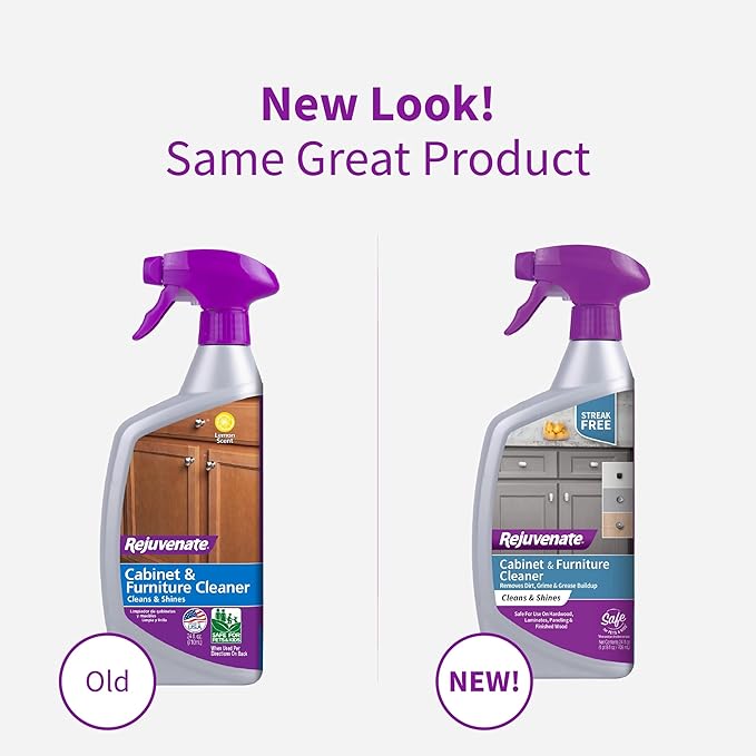 Rejuvenate Cabinet & Furniture Cleaner pH Neutral Streak and Residue Free Cleans Restores Protects, 24 Ounces, 6 Pack