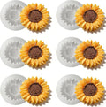6PCS Sunflower Flower Silicone Candle Mold, Moldes para Velas,3D Flower Fondant Chocolate Cake Cupcake Topper Decoration Silicone Mold for Candles,Handmade Soaps,Bath Bombs,Lotion Bars,Resin Crafts