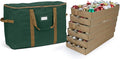 Covermates Keepsakes Adjustable Ornament Storage Bag – Heavy-Duty Polyester, Padded Dividers & FlexGrid Trays – Protective Holiday Ornament Organizer with Handles & Label Window, Green