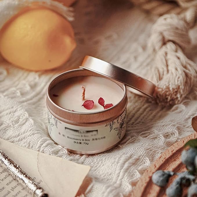 Unixing 16 Pcs Candle Tins for DIY, Storage Tins Container for Candle Making Light Rose Gold Tins (Light Rosegold Candle Tins)