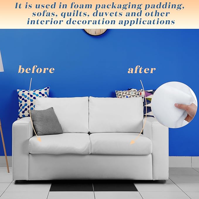 Peryiter 2 Roll Upholstery Quilt Batting 36 Inch x 5 Yard x 0.4 Inch Polyester Batting Multipurpose Fiberfill Stuffing Fabric for Cushion Pillows Bedspreads Interior Decoration Crafts