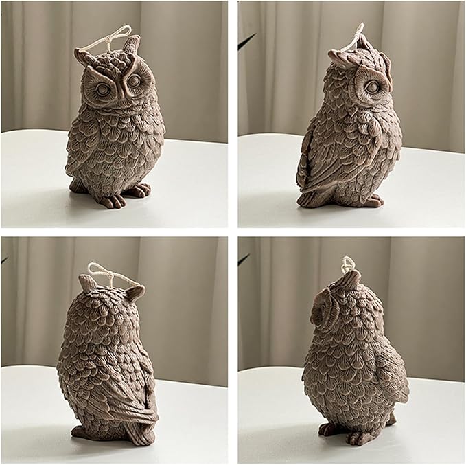 Large Owl Silicone Candle Mold, DIY 3D Animal Resin Casting Chocolate Mold Clay Soap Mould for Plaster Candle Making Home Decoration