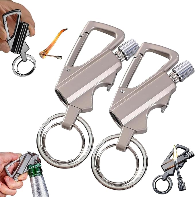 Permanent Match Infinity Lighter, Keychain Lighter with Multitool Keychain Bottle Opener