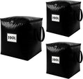 3 Pack 190L Storage Bags for Clothes, Moving Bags Heavy Duty Extra Large with Reinforced Handle, Storage Containers for Organizing Bedding, Blanket, Sheets, Pillows, Toys, Christmas Decorations