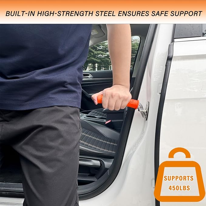 2 Pack Car Handle Assist for Elderly Car Door Handle for Easy Sit to Stand Assistance Auto Grab Bar Cane Support Aid Daily Mobility Assistive Device for Elderly, Seniors, and Handicap
