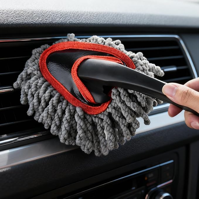 Car Duster Exterior Scratch Free,Microfiber Car Duster with Extendable Handle, with 3PCS Detailing Brush, Exterior Interior Multipurpose for SUV,Truck,RV