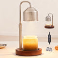 Candle Warmer Lamp with Timer Dimmable,Electroplated lampshade and Wooden Base,Height Adjustable Candle Warmer with 2 Bulbs,Gifts for Women Mom Bedroom Decor with Wax Tray