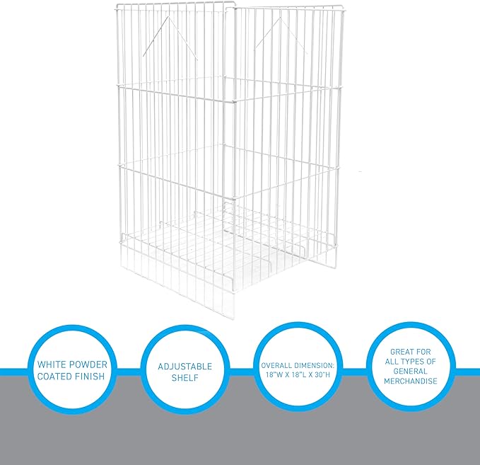 SSWBasics White Wire Dump Bin - 18" X 18" X 30"
