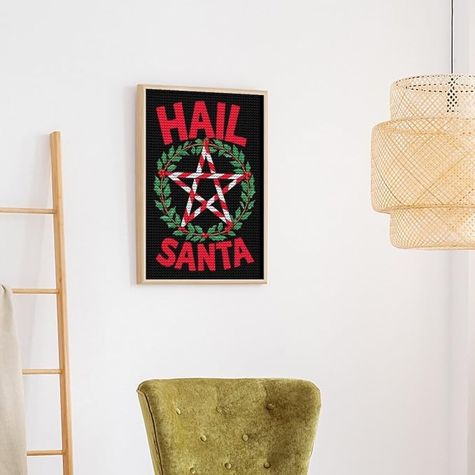 AIVKIEJK Diamond Painting Kits for Adults - Hail Santa Christmas Painting DIY 5D Full Drill Diamond Dots Paintings with Diamonds Gem Art and Crafts Home Decor 8"x12"