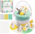 BRELANO Easter Craft Kit for Kids & Adults – DIY Sand Candle Making Kit with Bunny & Egg Decor, Colored Pearled Candle Sand, Cotton Wicks & Egg-Shaped Glass Jar, Easter Gift Set & Spring Home Decor