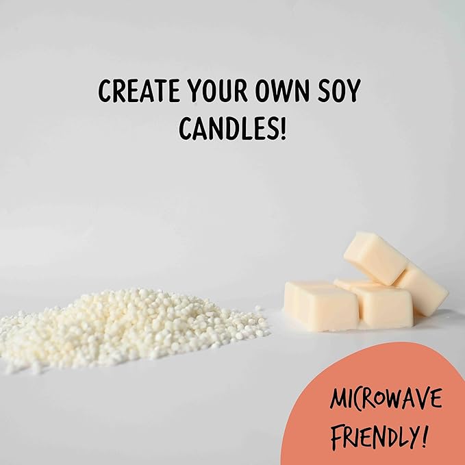 American Soy Organics- 1 lb of Freedom Soy Pillar Wax Beads for Candle Making – Microwavable Soybeads – Premium Pillar Wax - Candle Making Supplies