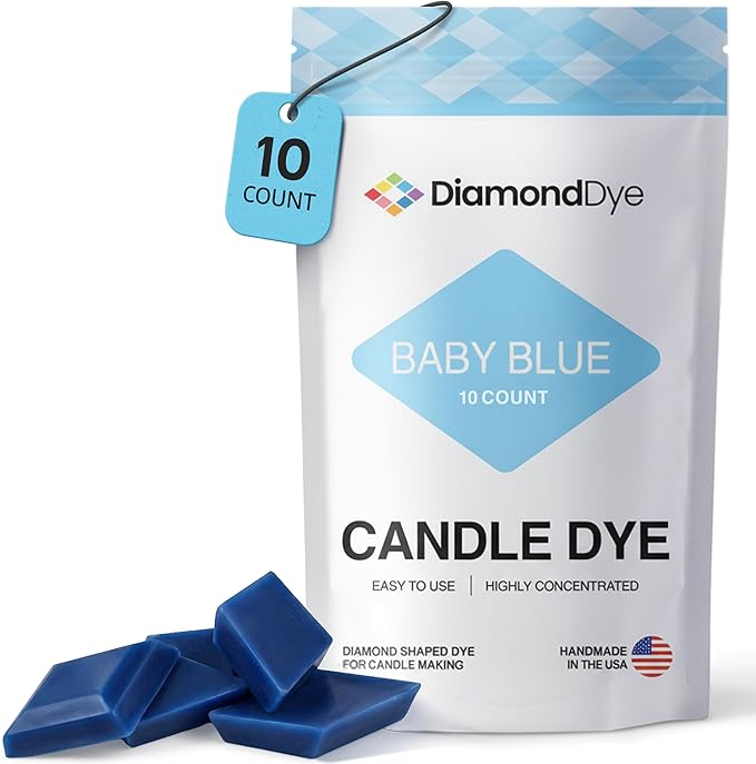 Baby Blue Candle Dye - Made in The USA - Premium Colorants - Highly Concentrated - Popular Colors for Paraffin or Soy Wax - Great for Professionals or Hobbyist - 10 Dye Chips