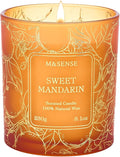 M&SENSE Sweet Mandarian Scented Vegan Soy Candles, No Toxin Refreshing Fragrance, 8.1oz 42-Hour Long Burning, Stress Relief Summer Home Candles, Housewarming Gift for Men & Women