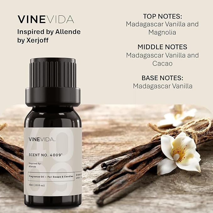 VINEVIDA [10mL] Allende Fragrance Oil for Candle Making - Natural Candle Oil Scents - Soap Making Essential Oil - Made in USA