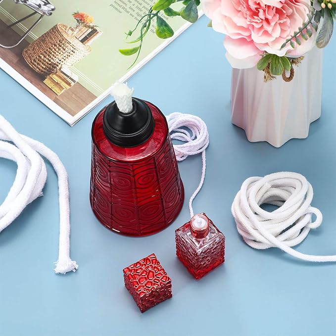 BBTO 6.56 Feet Candle Oil Lamp Wicks Replacement Braided Round Wick for Oil Lamps, DIY Handmade Candle Lantern Making Supplies for Winter Easter Birthday Party(6 mm/ 0.23 Inch)