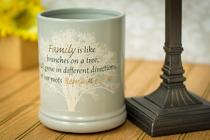 Elanze Designs Family Tree Ceramic Stoneware Electric Large Jar Candle Warmer